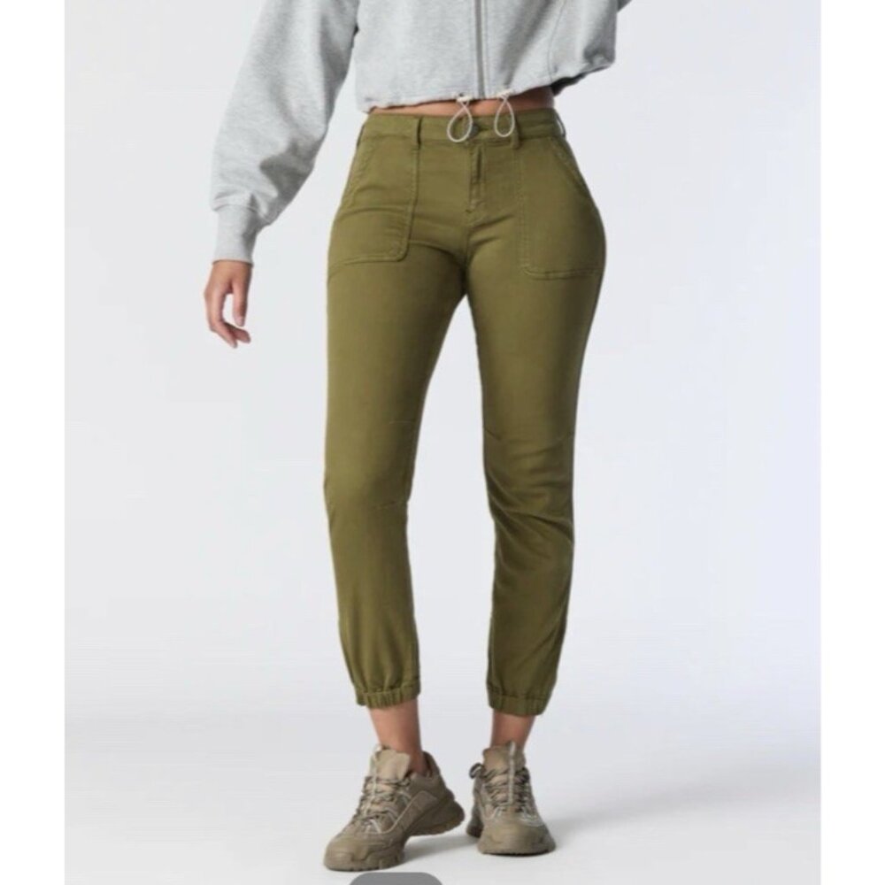 NWT Mavi Ivy Mid Rise Slim Cargo Chive Green W 27 L28.5 Womens Pants Boho $118